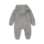 Combinaison pilote en moumoute grise à oreilles d'ours - Bébé Fille / Garçon - Image 3