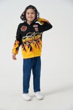 Veste sweat à capuche Cars Flash McQueen motifs flammes - Garçon / Enfant
