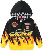 Veste sweat à capuche Cars Flash McQueen motifs flammes - Garçon / Enfant - Image 4