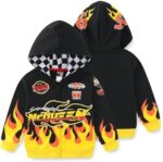 Veste sweat à capuche Cars Flash McQueen motifs flammes - Garçon / Enfant - Image 5