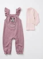 Ensemble salopette Minnie Mouse vieux rose et t-shirt blanc - Fille / Bébé - Image 3