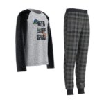 Pyjama Enfant 2 Pièces Espace & Carreaux – T-Shirt "Need More Space" & Pantalon Écossais Gris - Image 3