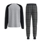 Pyjama Enfant 2 Pièces Espace & Carreaux – T-Shirt "Need More Space" & Pantalon Écossais Gris - Image 4