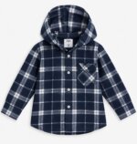Chemises à Carreaux Enfant à Capuche – Collection Bûcheron Style Surchemise (Bleu Marine & Rouge/Noir) - Image 3