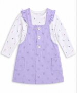 Ensemble Bébé Fille 2 Pièces – Robe Salopette à Volants & T-Shirt Manches Longues (Décliné en plusieurs coloris) - Image 3