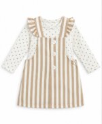 Ensemble Bébé Fille 2 Pièces – Robe Salopette à Volants & T-Shirt Manches Longues (Décliné en plusieurs coloris) - Image 4