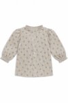 Blouse / Chemise Bébé Fille Beige Écru Imprimé Fleur Bleu – Col Volanté & Style Champêtre