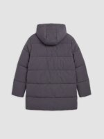 Doudoune Mi-Longue Fille Matelassée à Capuche Doublée Peluche – Manteau Hiver Tendance (Beige / Gris Anthracite) - Image 5