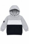 Sweat à Capuche Garçon Tricolore Gris Clair, Blanc et Noir – Hooded Sweatshirt Sportswear
