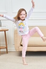 Pyjama / Tenue d'Intérieur Fille Fée Magique Blanc & Rose – T-Shirt Manches Longues et Leggings à Pois - Image 3