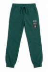 Jogging Garçon Vert Sapin en Molleton – Bas de Survêtement Sportswear "Make It Happen"