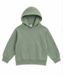 Sweat à Capuche Enfant Vert Sauge Minimaliste – Hoodie Unisex Basic en Molleton Soft