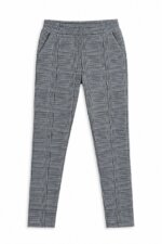 Pantalon Fille Prince de Galles Gris – Pantalon Droit Extensible Élégant & Chic