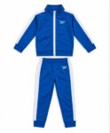 Ensemble Survêtement Enfant Reebok Bleu Roi & Blanc – Set Veste Zip Col Montant et Pantalon Jogging Sportswear