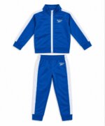 Ensemble Survêtement Enfant Reebok Bleu Roi & Blanc – Set Veste Zip Col Montant et Pantalon Jogging Sportswear