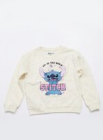 Sweat Enfant Disney Stitch Blanc Écru – Pull Molleton Col Rond "Out Of This World" - Image 3