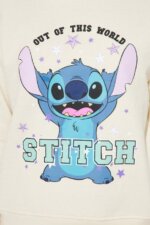 Sweat Enfant Disney Stitch Blanc Écru – Pull Molleton Col Rond "Out Of This World" - Image 4