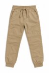 Pantalon Jogger Chino Garçon Extensible – Bas Casual Style Cargo Ajusté (Vert Kaki & Beige Camel)