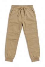 Pantalon Jogger Chino Garçon Extensible – Bas Casual Style Cargo Ajusté (Vert Kaki & Beige Camel)