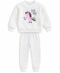 Pyjama pilou pilou blanc motif licorne "SLEEP WELL" - Fille / Bébé