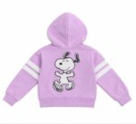 Veste sweat à capuche zippée lilas style teddy universitaire - Fille / Enfant - Image 3