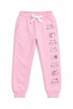 pantalons de jogging -between-rose et vieux rose avec paillettes et sequins - Fille / Enfant - Image 3