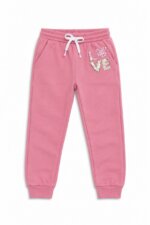 pantalons de jogging -between-rose et vieux rose avec paillettes et sequins - Fille / Enfant
