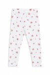 Legging blanc imprimé fleuri / petites fleurs roses - Fille / Bébé
