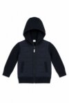 Veste matelassée à capuche zippée bleu marine et noir - Garçon / Enfant