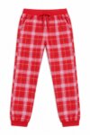 Pantalon de pyjama / jogging rouge et blanc à carreaux tartan - Fille