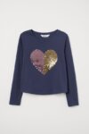 t-shirts manches longues H&M à sequins magiques / reversibles - Fille / Enfant
