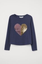 t-shirts manches longues H&M à sequins magiques / reversibles - Fille / Enfant