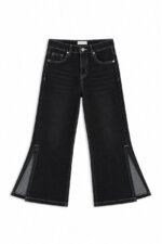 jeans évasés bootcut / flare H&M fentes au bas - Bleu & Noir - Fille / Enfant