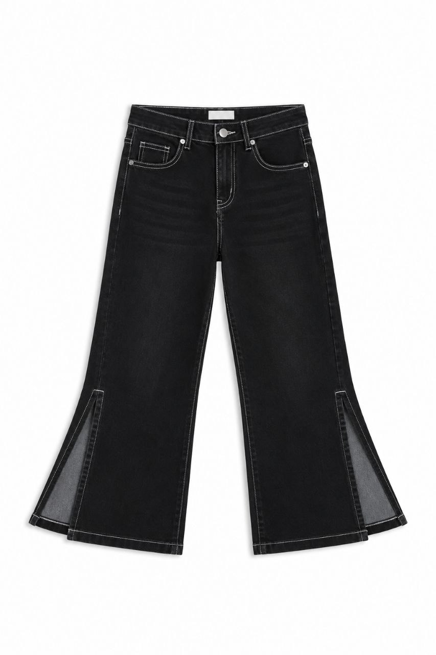 IMAGE 2026-09-20 15:18:03 jeans évasés bootcut / flare H&M fentes au bas - Bleu & Noir - Fille / Enfant - Image 1