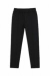 Tregging / Pantalon slim noir à coutures nervures - Fille