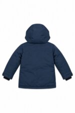 Manteau parka doudoune chaude à capuche bleu canard et bleu marine - Garçon / Enfant - Image 3