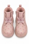 Boots montantes rose poudré motifs cœurs & paillettes - Fille / Enfant