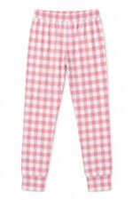 Legging / Pantalon de pyjama rose et blanc à carreaux vichy - Fille - Image 3