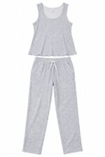 Ensemble pyjama / d'intérieur débardeur et pantalon gris chiné - Femme