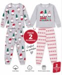 pack 2 pyjamas de Noël / hiver gnomes et motifs géométriques - Enfant (Garçon / Fille)