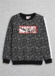 Sweat-shirt Marvel imprimé super-héros avec bandes sur les manches - Garçon / Enfant