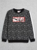 Sweat-shirt Marvel imprimé super-héros avec bandes sur les manches - Garçon / Enfant