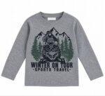 T-shirt manches longues gris mprimé moto-neige « Winter On Tour » - Garçon / Enfant