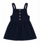 Robe tablier / salopette en velours côtelé bleu marine - Fille / Enfant / Bébé