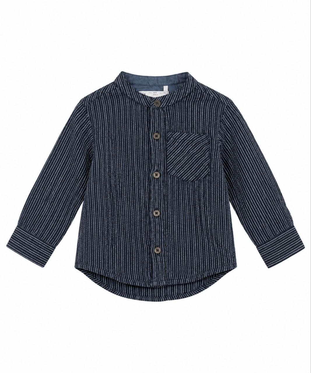 IMAGE 2026-10-03 14:08:35 Chemise Zara à rayures bleu marine et col officier - Garçon / Enfant / Bébé - Image 1