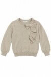 Pull H&M beige écru en maille avec nœud et volants - Fille / Enfant / Bébé