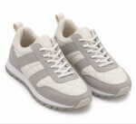 Baskets Enfant Beige et Gris Clairs – Sneakers Matelassées à Lacets Style Casual