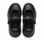 Chaussures Fille Clarks Noires – Ballerines / Salomés à Bride Scratch en Cuir Noir - Image 3