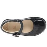 Chaussures Fille Clarks en Cuir Verni Noir – Salomés / Ballerines à Bride et Perforations Cœur - Image 6