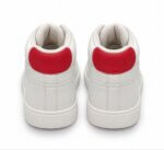 Baskets Montantes Blanches Enfant – Sneakers Style Basketball avec Touches Grises et Rouges - Image 3